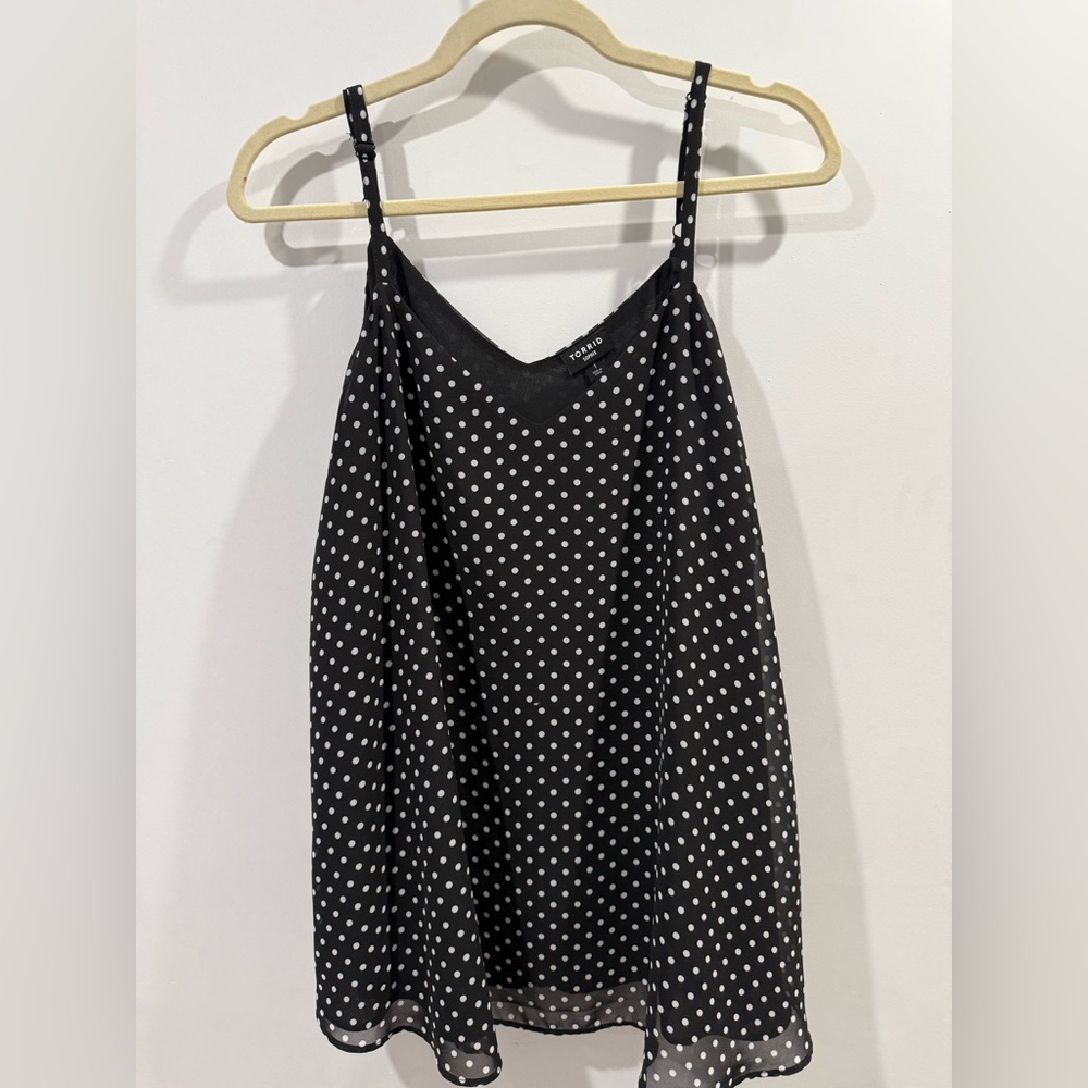 Torrid Black and White Polka Dot Camisole